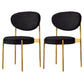 Modern Style Metal Chair Open Back Dining Side Chair with Upholstered Gold-Black 2 Piece Set Clearhalo 'Dining Chairs' 'Dining Tables & Seating' 'dining_chair' 'furn' 'furn_dining_chair' 'Furniture' 'furniture_dining_chair' 'Kitchen & Dining Furniture' 4819244