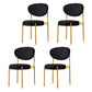 Modern Style Metal Chair Open Back Dining Side Chair with Upholstered Gold-Black 4 Piece Set Clearhalo 'Dining Chairs' 'Dining Tables & Seating' 'dining_chair' 'furn' 'furn_dining_chair' 'Furniture' 'furniture_dining_chair' 'Kitchen & Dining Furniture' 4819245