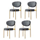 Modern Style Metal Chair Open Back Dining Side Chair with Upholstered Dark Gray 4 Piece Set Clearhalo 'Dining Chairs' 'Dining Tables & Seating' 'dining_chair' 'furn' 'furn_dining_chair' 'Furniture' 'furniture_dining_chair' 'Kitchen & Dining Furniture' 4819248