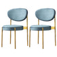 Modern Style Metal Chair Open Back Dining Side Chair with Upholstered Light Blue 2 Piece Set Clearhalo 'Dining Chairs' 'Dining Tables & Seating' 'dining_chair' 'furn' 'furn_dining_chair' 'Furniture' 'furniture_dining_chair' 'Kitchen & Dining Furniture' 4819250