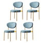 Modern Style Metal Chair Open Back Dining Side Chair with Upholstered Light Blue 4 Piece Set Clearhalo 'Dining Chairs' 'Dining Tables & Seating' 'dining_chair' 'furn' 'furn_dining_chair' 'Furniture' 'furniture_dining_chair' 'Kitchen & Dining Furniture' 4819251