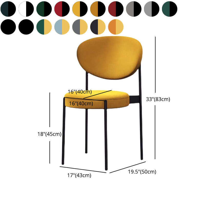Modern Style Metal Chair Open Back Dining Side Chair with Upholstered Clearhalo 'Dining Chairs' 'Dining Tables & Seating' 'dining_chair' 'furn' 'furn_dining_chair' 'Furniture' 'furniture_dining_chair' 'Kitchen & Dining Furniture' 4819255