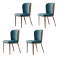 Contemporary Dining Side Chairs Wingback Side Chair with Stainless Steel Legs Blue 4 Piece Set Clearhalo 'Dining Chairs' 'Dining Tables & Seating' 'dining_chair' 'furn' 'furn_dining_chair' 'Furniture' 'furniture_dining_chair' 'Kitchen & Dining Furniture' 4819260