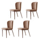Contemporary Dining Side Chairs Wingback Side Chair with Stainless Steel Legs Khaki 4 Piece Set Clearhalo 'Dining Chairs' 'Dining Tables & Seating' 'dining_chair' 'furn' 'furn_dining_chair' 'Furniture' 'furniture_dining_chair' 'Kitchen & Dining Furniture' 4819273
