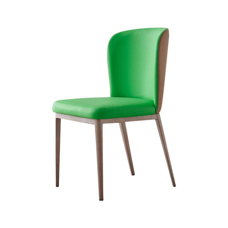 Contemporary Dining Side Chairs Wingback Side Chair with Stainless Steel Legs Turquoise 1 Piece Clearhalo 'Dining Chairs' 'Dining Tables & Seating' 'dining_chair' 'furn' 'furn_dining_chair' 'Furniture' 'furniture_dining_chair' 'Kitchen & Dining Furniture' 4819274
