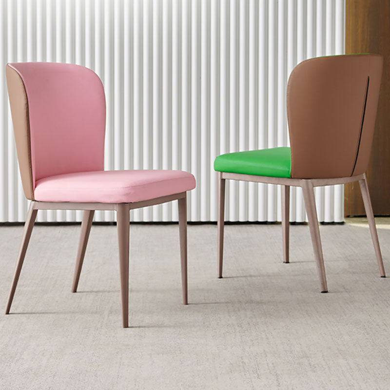 Contemporary Dining Side Chairs Wingback Side Chair with Stainless Steel Legs Clearhalo 'Dining Chairs' 'Dining Tables & Seating' 'dining_chair' 'furn' 'furn_dining_chair' 'Furniture' 'furniture_dining_chair' 'Kitchen & Dining Furniture' 4819277