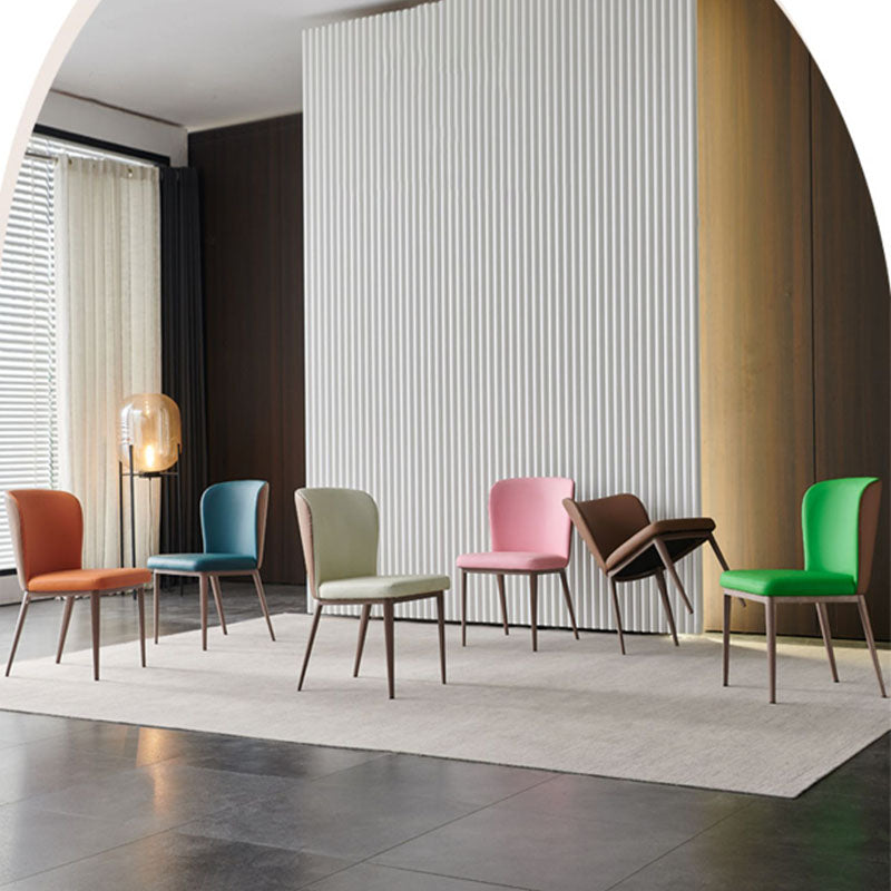 Contemporary Dining Side Chairs Wingback Side Chair with Stainless Steel Legs Clearhalo 'Dining Chairs' 'Dining Tables & Seating' 'dining_chair' 'furn' 'furn_dining_chair' 'Furniture' 'furniture_dining_chair' 'Kitchen & Dining Furniture' 4819281