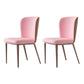 Contemporary Dining Side Chairs Wingback Side Chair with Stainless Steel Legs Pink 2 Piece Set Clearhalo 'Dining Chairs' 'Dining Tables & Seating' 'dining_chair' 'furn' 'furn_dining_chair' 'Furniture' 'furniture_dining_chair' 'Kitchen & Dining Furniture' 4819282