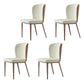 Contemporary Dining Side Chairs Wingback Side Chair with Stainless Steel Legs Off-White 4 Piece Set Clearhalo 'Dining Chairs' 'Dining Tables & Seating' 'dining_chair' 'furn' 'furn_dining_chair' 'Furniture' 'furniture_dining_chair' 'Kitchen & Dining Furniture' 4819286