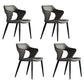 Modern Style Metal Arm Chair Open Back Dining Side Chair with Upholstered Dark Gray 4 Piece Set Clearhalo 'Dining Chairs' 'Dining Tables & Seating' 'dining_chair' 'furn' 'furn_dining_chair' 'Furniture' 'furniture_dining_chair' 'Kitchen & Dining Furniture' 4819293
