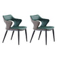 Modern Style Metal Arm Chair Open Back Dining Side Chair with Upholstered Blackish Green 2 Piece Set Clearhalo 'Dining Chairs' 'Dining Tables & Seating' 'dining_chair' 'furn' 'furn_dining_chair' 'Furniture' 'furniture_dining_chair' 'Kitchen & Dining Furniture' 4819310