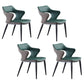 Modern Style Metal Arm Chair Open Back Dining Side Chair with Upholstered Blackish Green 4 Piece Set Clearhalo 'Dining Chairs' 'Dining Tables & Seating' 'dining_chair' 'furn' 'furn_dining_chair' 'Furniture' 'furniture_dining_chair' 'Kitchen & Dining Furniture' 4819311