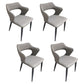 Modern Style Metal Arm Chair Open Back Dining Side Chair with Upholstered Light Gray 4 Piece Set Clearhalo 'Dining Chairs' 'Dining Tables & Seating' 'dining_chair' 'furn' 'furn_dining_chair' 'Furniture' 'furniture_dining_chair' 'Kitchen & Dining Furniture' 4819317