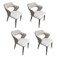 Modern Style Metal Arm Chair Open Back Dining Side Chair with Upholstered Grey 4 Piece Set Clearhalo 'Dining Chairs' 'Dining Tables & Seating' 'dining_chair' 'furn' 'furn_dining_chair' 'Furniture' 'furniture_dining_chair' 'Kitchen & Dining Furniture' 4819323