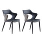 Modern Style Metal Arm Chair Open Back Dining Side Chair with Upholstered Navy Blue 2 Piece Set Clearhalo 'Dining Chairs' 'Dining Tables & Seating' 'dining_chair' 'furn' 'furn_dining_chair' 'Furniture' 'furniture_dining_chair' 'Kitchen & Dining Furniture' 4819325