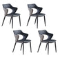 Modern Style Metal Arm Chair Open Back Dining Side Chair with Upholstered Navy Blue 4 Piece Set Clearhalo 'Dining Chairs' 'Dining Tables & Seating' 'dining_chair' 'furn' 'furn_dining_chair' 'Furniture' 'furniture_dining_chair' 'Kitchen & Dining Furniture' 4819326