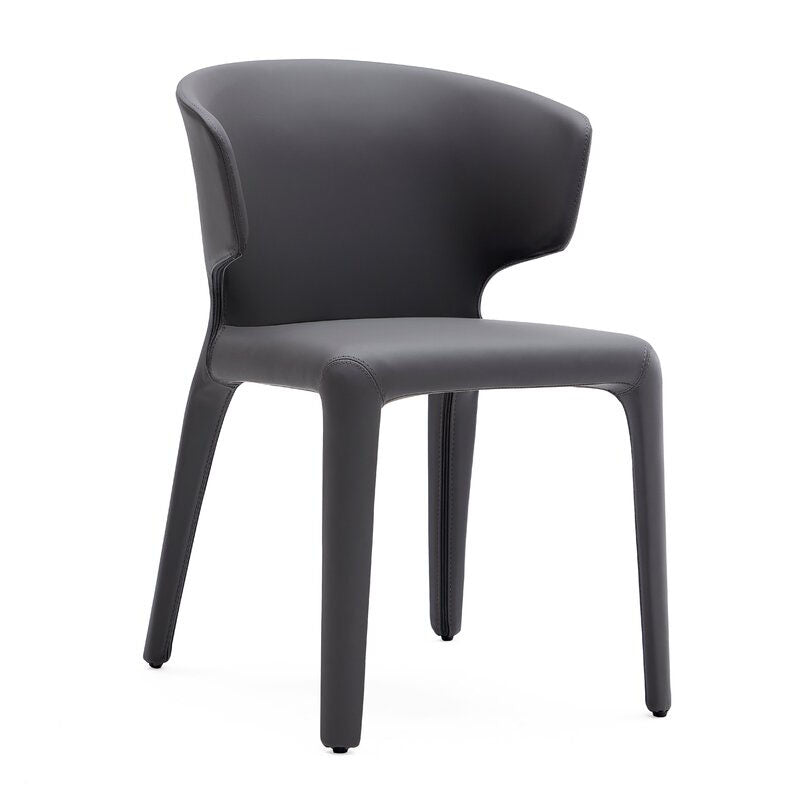 Glam Armless Dining Chairs Wingback Side Chair with Stainless Steel Legs Grey 1 Piece Clearhalo 'Dining Chairs' 'Dining Tables & Seating' 'dining_chair' 'furn' 'furn_dining_chair' 'Furniture' 'furniture_dining_chair' 'Kitchen & Dining Furniture' 4819329