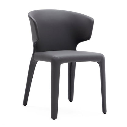 Glam Armless Dining Chairs Wingback Side Chair with Stainless Steel Legs Grey 1 Piece Clearhalo 'Dining Chairs' 'Dining Tables & Seating' 'dining_chair' 'furn' 'furn_dining_chair' 'Furniture' 'furniture_dining_chair' 'Kitchen & Dining Furniture' 4819329