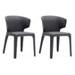 Glam Armless Dining Chairs Wingback Side Chair with Stainless Steel Legs Grey 2 Piece Set Clearhalo 'Dining Chairs' 'Dining Tables & Seating' 'dining_chair' 'furn' 'furn_dining_chair' 'Furniture' 'furniture_dining_chair' 'Kitchen & Dining Furniture' 4819330