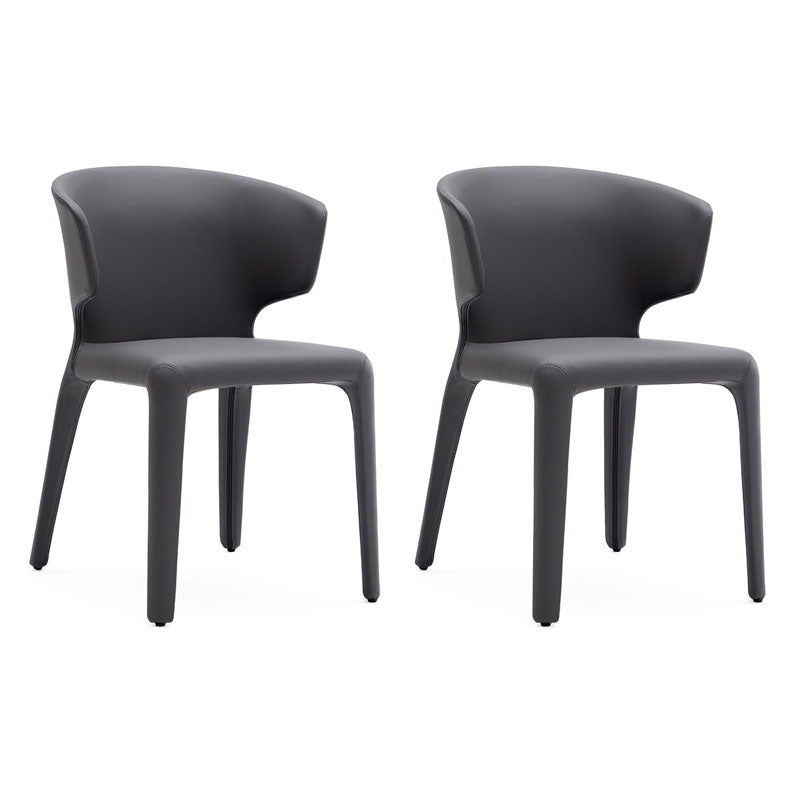 Glam Armless Dining Chairs Wingback Side Chair with Stainless Steel Legs Grey 2 Piece Set Clearhalo 'Dining Chairs' 'Dining Tables & Seating' 'dining_chair' 'furn' 'furn_dining_chair' 'Furniture' 'furniture_dining_chair' 'Kitchen & Dining Furniture' 4819330