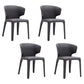 Glam Armless Dining Chairs Wingback Side Chair with Stainless Steel Legs Grey 4 Piece Set Clearhalo 'Dining Chairs' 'Dining Tables & Seating' 'dining_chair' 'furn' 'furn_dining_chair' 'Furniture' 'furniture_dining_chair' 'Kitchen & Dining Furniture' 4819332
