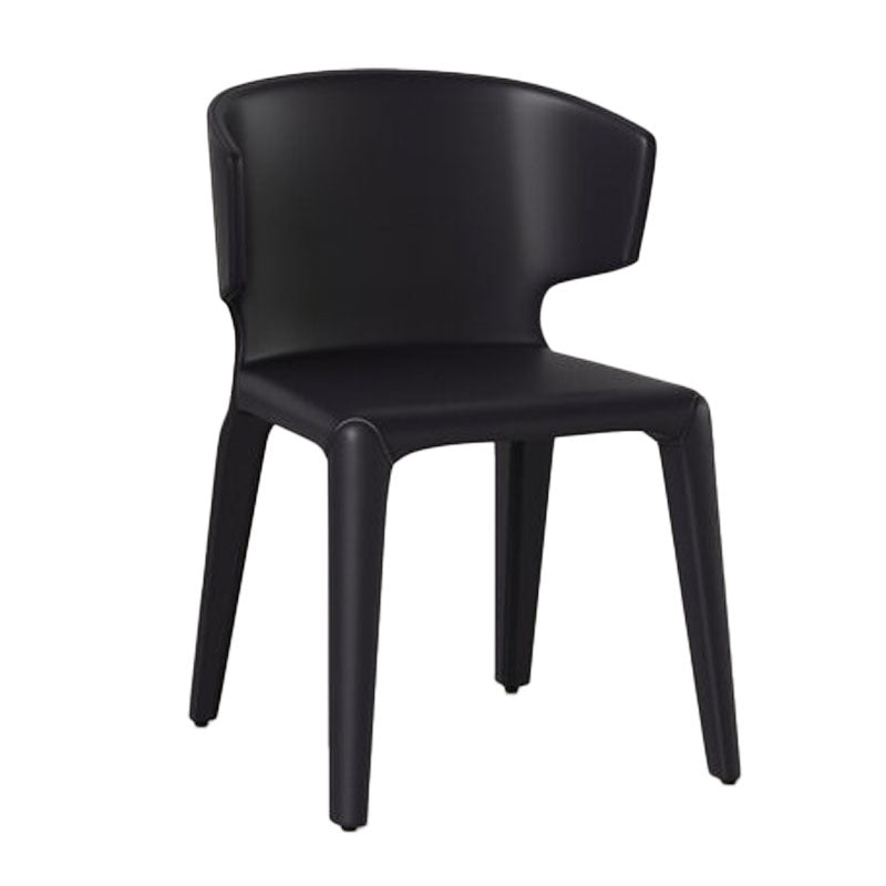 Glam Armless Dining Chairs Wingback Side Chair with Stainless Steel Legs Black 1 Piece Clearhalo 'Dining Chairs' 'Dining Tables & Seating' 'dining_chair' 'furn' 'furn_dining_chair' 'Furniture' 'furniture_dining_chair' 'Kitchen & Dining Furniture' 4819334
