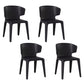 Glam Armless Dining Chairs Wingback Side Chair with Stainless Steel Legs Black 4 Piece Set Clearhalo 'Dining Chairs' 'Dining Tables & Seating' 'dining_chair' 'furn' 'furn_dining_chair' 'Furniture' 'furniture_dining_chair' 'Kitchen & Dining Furniture' 4819339