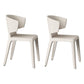 Glam Armless Dining Chairs Wingback Side Chair with Stainless Steel Legs Off-White 2 Piece Set Clearhalo 'Dining Chairs' 'Dining Tables & Seating' 'dining_chair' 'furn' 'furn_dining_chair' 'Furniture' 'furniture_dining_chair' 'Kitchen & Dining Furniture' 4819342