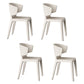 Glam Armless Dining Chairs Wingback Side Chair with Stainless Steel Legs Off-White 4 Piece Set Clearhalo 'Dining Chairs' 'Dining Tables & Seating' 'dining_chair' 'furn' 'furn_dining_chair' 'Furniture' 'furniture_dining_chair' 'Kitchen & Dining Furniture' 4819345