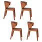 Glam Armless Dining Chairs Wingback Side Chair with Stainless Steel Legs Brown 4 Piece Set Clearhalo 'Dining Chairs' 'Dining Tables & Seating' 'dining_chair' 'furn' 'furn_dining_chair' 'Furniture' 'furniture_dining_chair' 'Kitchen & Dining Furniture' 4819350