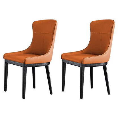 Modern Style Wood Parsons Chair Upholstered Dining Side Chair with Orange 2 Piece Set Clearhalo 'Dining Chairs' 'Dining Tables & Seating' 'dining_chair' 'furn' 'furn_dining_chair' 'Furniture' 'furniture_dining_chair' 'Kitchen & Dining Furniture' 4819365