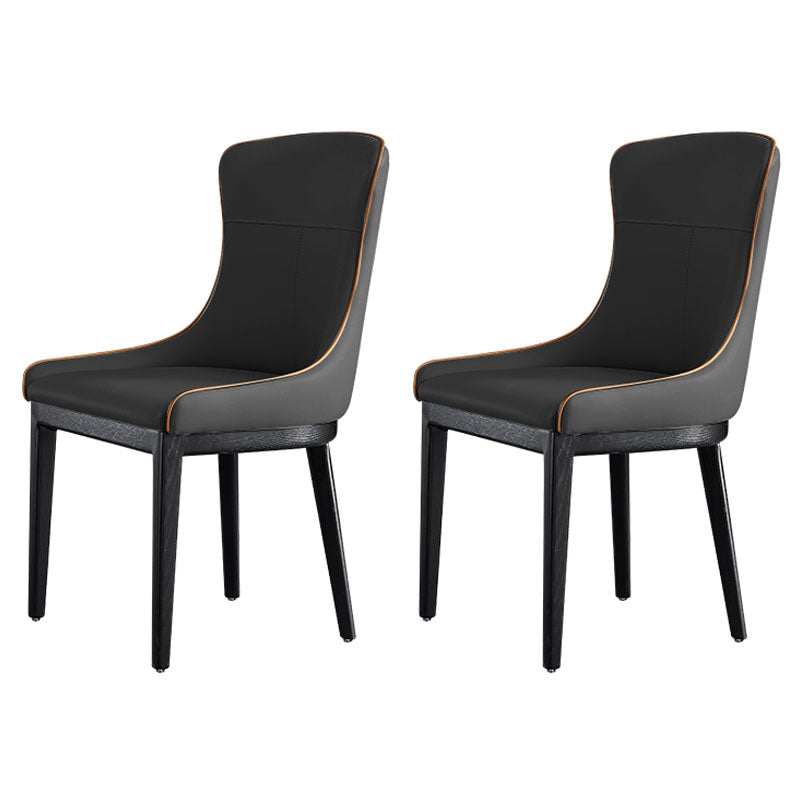 Modern Style Wood Parsons Chair Upholstered Dining Side Chair with Black 2 Piece Set Clearhalo 'Dining Chairs' 'Dining Tables & Seating' 'dining_chair' 'furn' 'furn_dining_chair' 'Furniture' 'furniture_dining_chair' 'Kitchen & Dining Furniture' 4819368