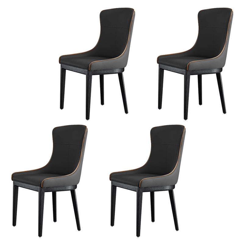 Modern Style Wood Parsons Chair Upholstered Dining Side Chair with Black 4 Piece Set Clearhalo 'Dining Chairs' 'Dining Tables & Seating' 'dining_chair' 'furn' 'furn_dining_chair' 'Furniture' 'furniture_dining_chair' 'Kitchen & Dining Furniture' 4819371