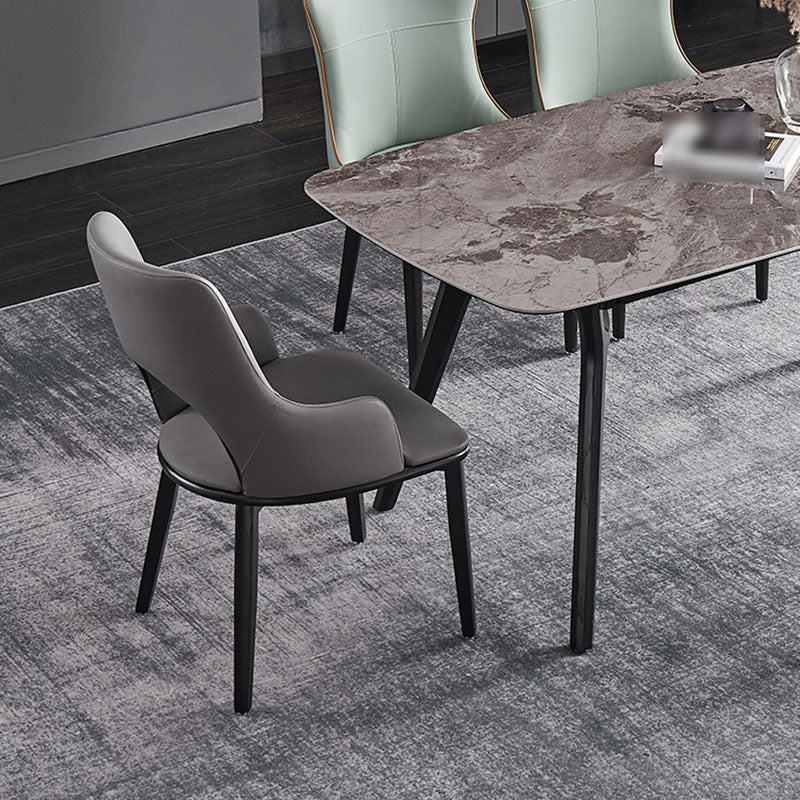 Modern Style Wood Parsons Chair Upholstered Dining Side Chair with Clearhalo 'Dining Chairs' 'Dining Tables & Seating' 'dining_chair' 'furn' 'furn_dining_chair' 'Furniture' 'furniture_dining_chair' 'Kitchen & Dining Furniture' 4819372