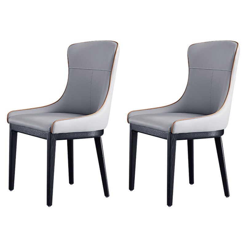 Modern Style Wood Parsons Chair Upholstered Dining Side Chair with Light Gray 2 Piece Set Clearhalo 'Dining Chairs' 'Dining Tables & Seating' 'dining_chair' 'furn' 'furn_dining_chair' 'Furniture' 'furniture_dining_chair' 'Kitchen & Dining Furniture' 4819373