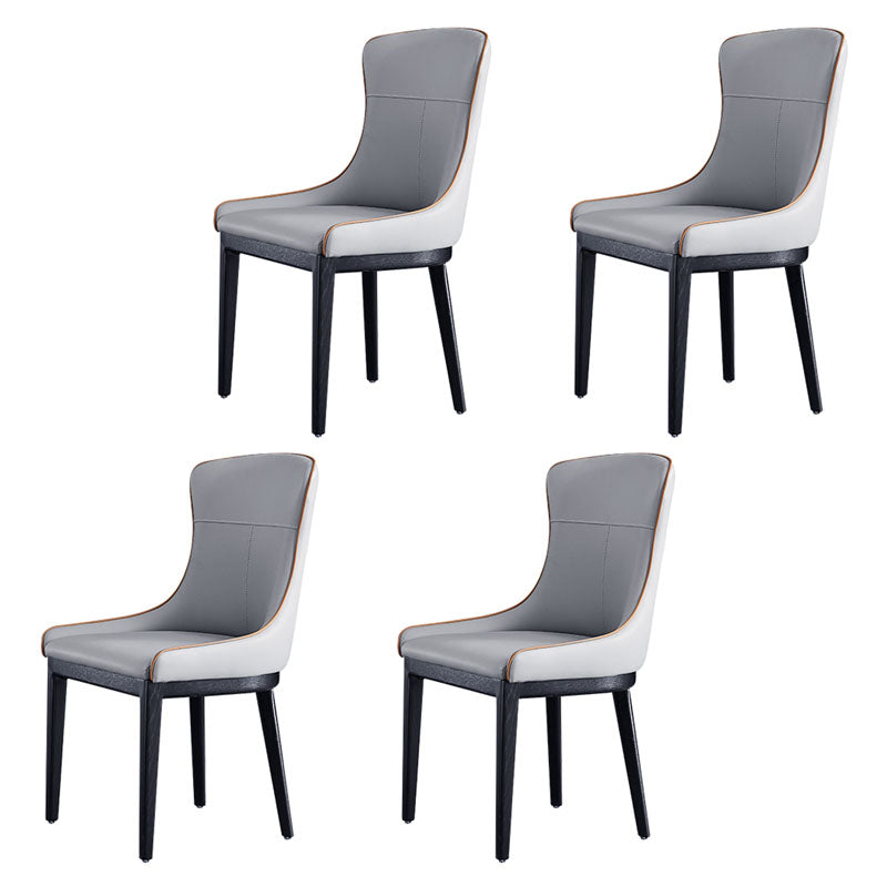 Modern Style Wood Parsons Chair Upholstered Dining Side Chair with Light Gray 4 Piece Set Clearhalo 'Dining Chairs' 'Dining Tables & Seating' 'dining_chair' 'furn' 'furn_dining_chair' 'Furniture' 'furniture_dining_chair' 'Kitchen & Dining Furniture' 4819374