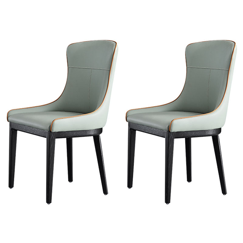 Modern Style Wood Parsons Chair Upholstered Dining Side Chair with Light Green 2 Piece Set Clearhalo 'Dining Chairs' 'Dining Tables & Seating' 'dining_chair' 'furn' 'furn_dining_chair' 'Furniture' 'furniture_dining_chair' 'Kitchen & Dining Furniture' 4819375