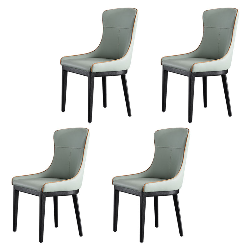 Modern Style Wood Parsons Chair Upholstered Dining Side Chair with Light Green 4 Piece Set Clearhalo 'Dining Chairs' 'Dining Tables & Seating' 'dining_chair' 'furn' 'furn_dining_chair' 'Furniture' 'furniture_dining_chair' 'Kitchen & Dining Furniture' 4819376