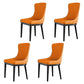 Modern Style Wood Parsons Chair Upholstered Dining Side Chair with Orange 4 Piece Set Clearhalo 'Dining Chairs' 'Dining Tables & Seating' 'dining_chair' 'furn' 'furn_dining_chair' 'Furniture' 'furniture_dining_chair' 'Kitchen & Dining Furniture' 4819378