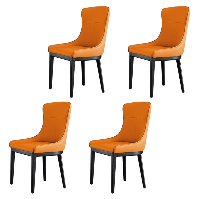 Modern Style Wood Parsons Chair Upholstered Dining Side Chair with Orange 4 Piece Set Clearhalo 'Dining Chairs' 'Dining Tables & Seating' 'dining_chair' 'furn' 'furn_dining_chair' 'Furniture' 'furniture_dining_chair' 'Kitchen & Dining Furniture' 4819378