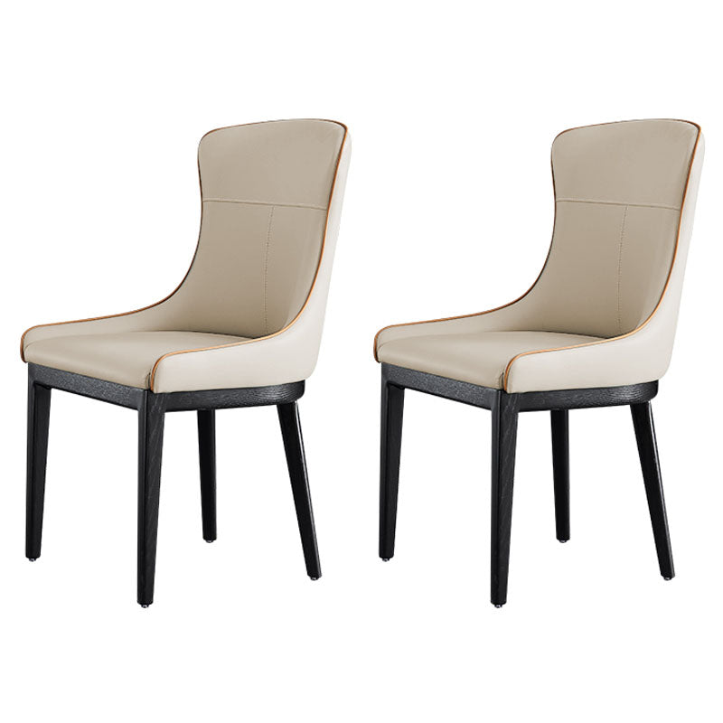 Modern Style Wood Parsons Chair Upholstered Dining Side Chair with Apricot 2 Piece Set Clearhalo 'Dining Chairs' 'Dining Tables & Seating' 'dining_chair' 'furn' 'furn_dining_chair' 'Furniture' 'furniture_dining_chair' 'Kitchen & Dining Furniture' 4819379