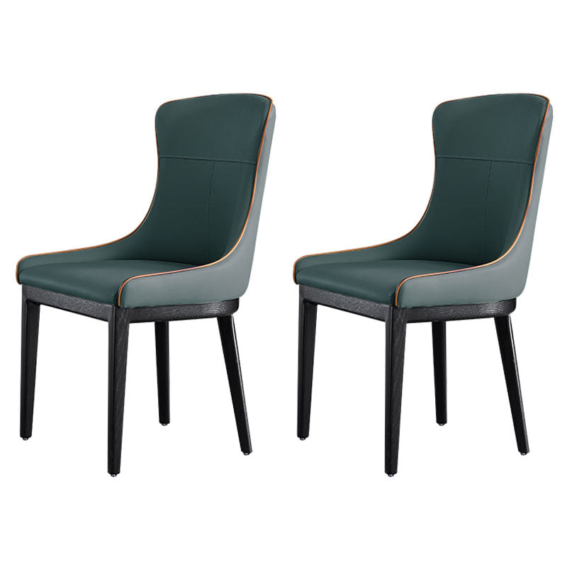 Modern Style Wood Parsons Chair Upholstered Dining Side Chair with Blue 2 Piece Set Clearhalo 'Dining Chairs' 'Dining Tables & Seating' 'dining_chair' 'furn' 'furn_dining_chair' 'Furniture' 'furniture_dining_chair' 'Kitchen & Dining Furniture' 4819381