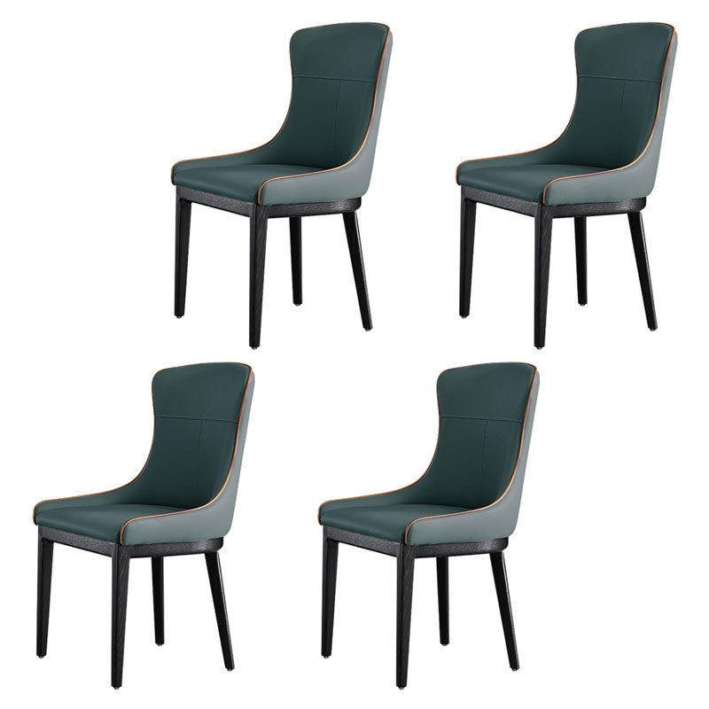 Modern Style Wood Parsons Chair Upholstered Dining Side Chair with Blue 4 Piece Set Clearhalo 'Dining Chairs' 'Dining Tables & Seating' 'dining_chair' 'furn' 'furn_dining_chair' 'Furniture' 'furniture_dining_chair' 'Kitchen & Dining Furniture' 4819382
