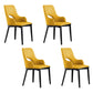 Wood Modern Arm Chair Open Back Upholstered Dining Side Chair Yellow 4 Piece Set Clearhalo 'Dining Chairs' 'Dining Tables & Seating' 'dining_chair' 'furn' 'furn_dining_chair' 'Furniture' 'furniture_dining_chair' 'Kitchen & Dining Furniture' 4819387