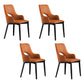 Wood Modern Arm Chair Open Back Upholstered Dining Side Chair Orange 4 Piece Set Clearhalo 'Dining Chairs' 'Dining Tables & Seating' 'dining_chair' 'furn' 'furn_dining_chair' 'Furniture' 'furniture_dining_chair' 'Kitchen & Dining Furniture' 4819399