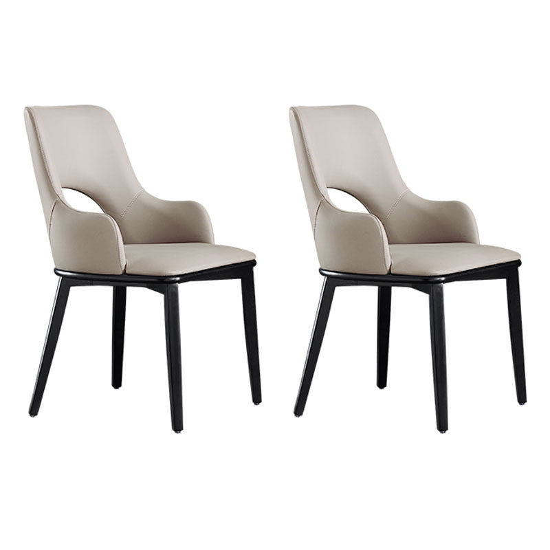Wood Modern Arm Chair Open Back Upholstered Dining Side Chair Apricot 2 Piece Set Clearhalo 'Dining Chairs' 'Dining Tables & Seating' 'dining_chair' 'furn' 'furn_dining_chair' 'Furniture' 'furniture_dining_chair' 'Kitchen & Dining Furniture' 4819403