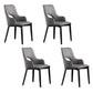Wood Modern Arm Chair Open Back Upholstered Dining Side Chair Dark Gray 4 Piece Set Clearhalo 'Dining Chairs' 'Dining Tables & Seating' 'dining_chair' 'furn' 'furn_dining_chair' 'Furniture' 'furniture_dining_chair' 'Kitchen & Dining Furniture' 4819406