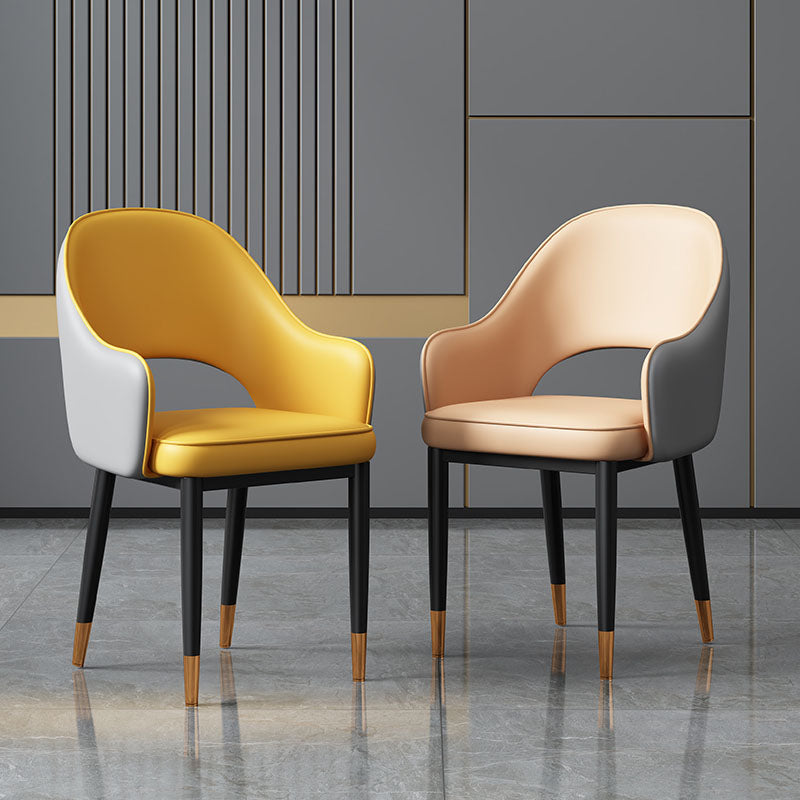 Glam Style Metal Arm Chair Open Back Upholstered Dining Side Chair Clearhalo 'Dining Chairs' 'Dining Tables & Seating' 'dining_chair' 'furn' 'furn_dining_chair' 'Furniture' 'furniture_dining_chair' 'Kitchen & Dining Furniture' 4819412