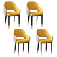 Glam Style Metal Arm Chair Open Back Upholstered Dining Side Chair Yellow 4 Piece Set Black Gold Clearhalo 'Dining Chairs' 'Dining Tables & Seating' 'dining_chair' 'furn' 'furn_dining_chair' 'Furniture' 'furniture_dining_chair' 'Kitchen & Dining Furniture' 4819416