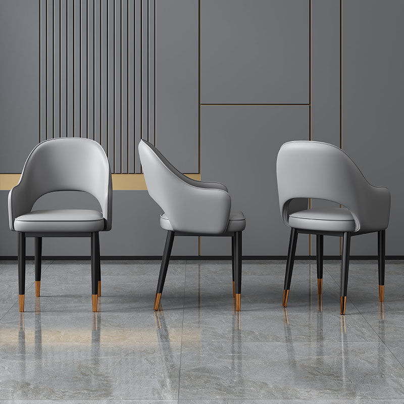 Glam Style Metal Arm Chair Open Back Upholstered Dining Side Chair Clearhalo 'Dining Chairs' 'Dining Tables & Seating' 'dining_chair' 'furn' 'furn_dining_chair' 'Furniture' 'furniture_dining_chair' 'Kitchen & Dining Furniture' 4819418